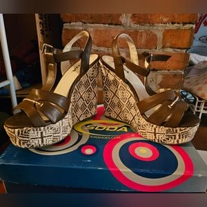 Soda Open Toe Wedge Sandal